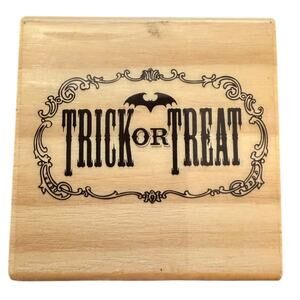 Craft Smart Trick Or Treat With Bat Rubber Stamp 276870